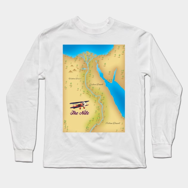 The Nile River Egypt Long Sleeve T-Shirt by nickemporium1